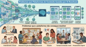 O que uma plataforma de conteúdo com IA resolve e o que ela não resolve